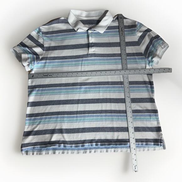 St. John’s Bay Striped Polo Shirt Men’s XXL Blue White - Picture 4 of 4